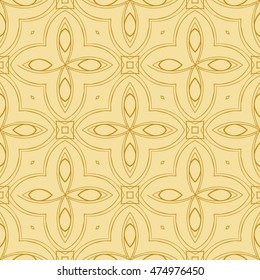 gold style floral illustration. complex geometric pattern of interwoven lines and shapes. seamless texture. for interior design, wallpaper, printing and textiles. vector