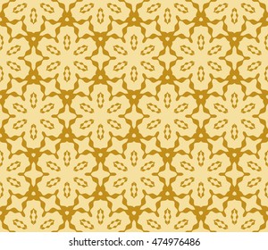 gold style floral illustration. complex geometric pattern of interwoven lines and shapes. seamless texture. for interior design, wallpaper, printing and textiles. vector