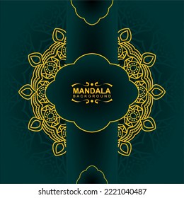 GOLD STYLE MANDALA PATTERN BACKGROUND. RAMADAN KAREEM, ISLAM AND ARABIC ORNAMENTS