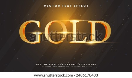 Gold style shiny editable text effect Template suitable for gold theme