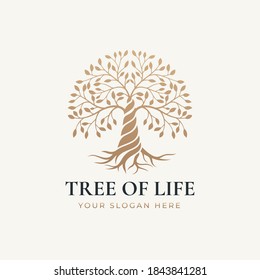 Gold Style Tree Of Life Nature Logo Template