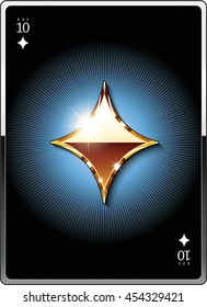 Gold suit symbol "diamonds" for the design of playing cards and the design of the casino sites. Eps 10