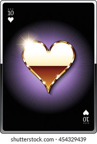 Gold suit symbol "heart" for the design of playing cards and the design of the casino sites. Eps 10