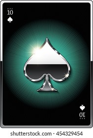 Gold suit symbol "spades" for the design of playing cards and the design of the casino sites. Eps 10