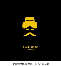 gold sultan logo icon design vector illustration