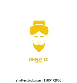 gold sultan logo icon design vector illustration