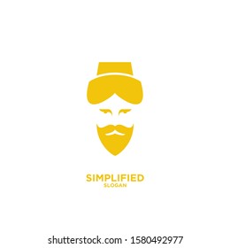 gold sultan logo icon design vector illustration