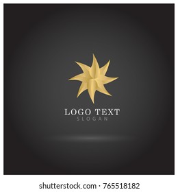 Gold Sun Logo Icon Vector Template Stock Vector (Royalty Free ...