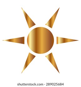 Gold sun vector icon 