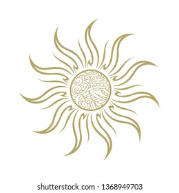 Gold Sun, vector logo icon