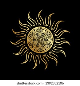 Gold Sun, vector logo icon