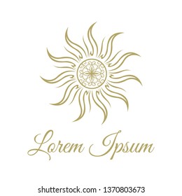 Gold Sun, vector logo template 