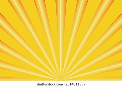Gold sunburst ray pattern background. gold sun burst gradient wide vector background