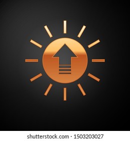 Gold Sunset icon isolated on black background.  Vector Illustration
