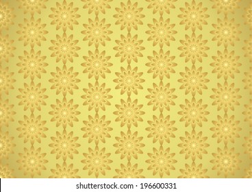 Gold sweet blossom pattern on pastel background. Abstract bloom pattern style for cute or modern design