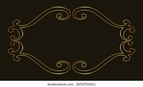 Moldura de redemoinho dourado. Borda elegante. Vetor decorativo. Design com estilo. Ilustração original. Arte superior. Elementos criativos. Estilo clássico. Destaque visual. Gráficos de luxo.  
