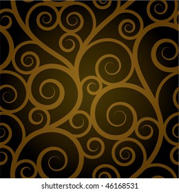 Gold Swirl Seamless Pattern