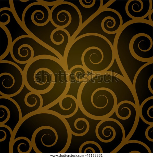 Gold Swirl Seamless Pattern Stock Vector (Royalty Free) 46168531
