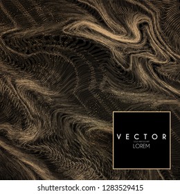 Gold Swirls Background. Elegant Vibrant Line Texture. Vector illustration