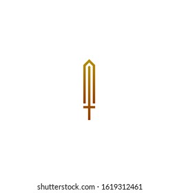 Gold sword vector illustration for web and design