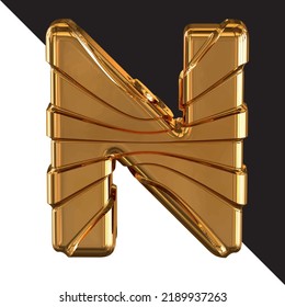 Gold symbol with gold belts. letter n