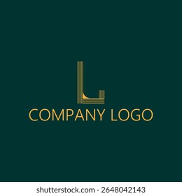 Gold symbol lette L busines rich logo design