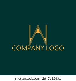 Gold symbol lette W business rich logo design