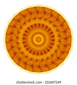 Gold symmetric geometric circle mandala for harmony obtaining