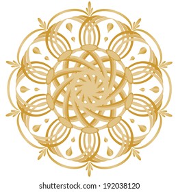 Gold symmetrical geometric star