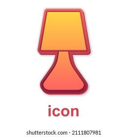 Gold Table lamp icon isolated on white background. Desk lamp.  Vector