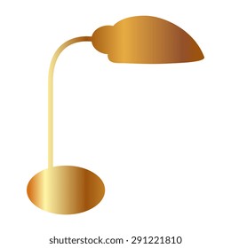 Gold Table lamp vector, icon