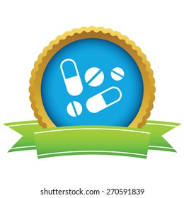 Gold tablets logo on a white background. Vector illustration