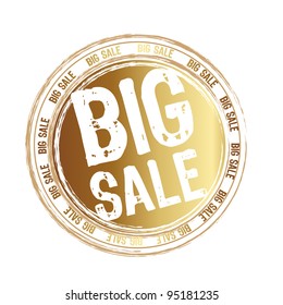 gold tag big sale isolated over white background. vector illustration