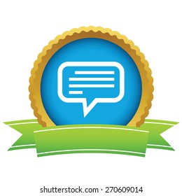 Gold talk logo on a white background. Vector illustration