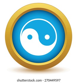 Gold Taoism icon on a white background. Vector illustration