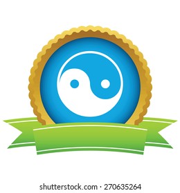Gold Taoism logo on a white background. Vector illustration