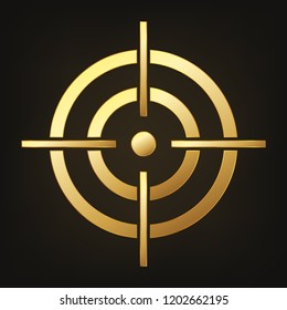 Gold Target Icon Vector Illustration Golden Stock Vector (Royalty Free ...