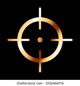 Gold Target Vector Icon Flat Style Stock Vector (Royalty Free ...