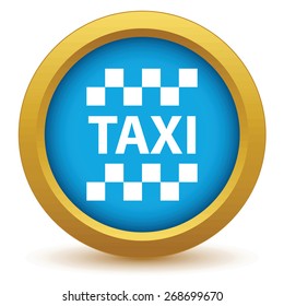 Gold taxi icon on a white background. Vector illustration