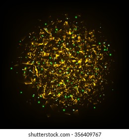 Gold techno style vector explosion