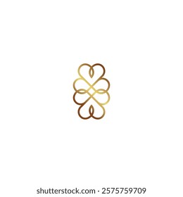 gold technology flower design logotype