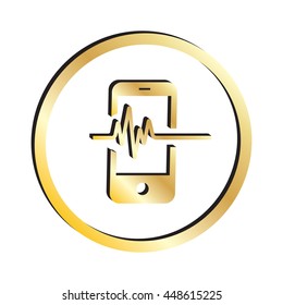Gold Technology Trends Smartphone Icon