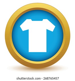Gold tee shirt icon on a white background. Vector illustration