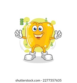 the gold teeth full battery character. cartoon mascot vector