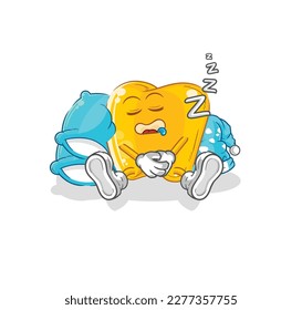 the gold teeth sleeping character. cartoon mascot vector