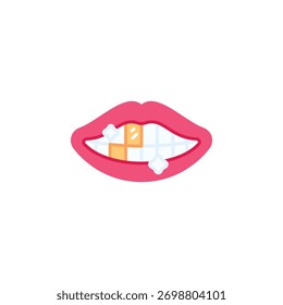 Gold Teeth vector icon. Jewelry icon flat style. perfect use for logo, presentation, website, and more. modern icon design color style