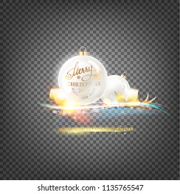 Gold template over dark transparent background with golden sparks. Happy new year 2019. Dark holiday abstraction. Vector illustration.