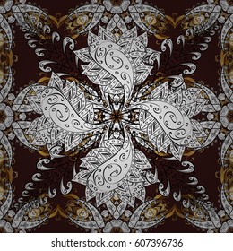 Gold template. Royal retro background. Vector illustration. Golden elements. Floral classic texture. Design vintage for card, wallpaper, wrapping, textile.