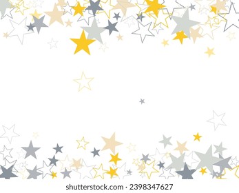  Gold template star for banner, card, vip, exclusive, certificate, gift, luxury, privilege, voucher.  Celebration stars random pattern. Spangle elements poster decor.