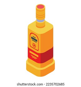 Gold tequila icon isometric vector. Glass alcohol. Bar drink